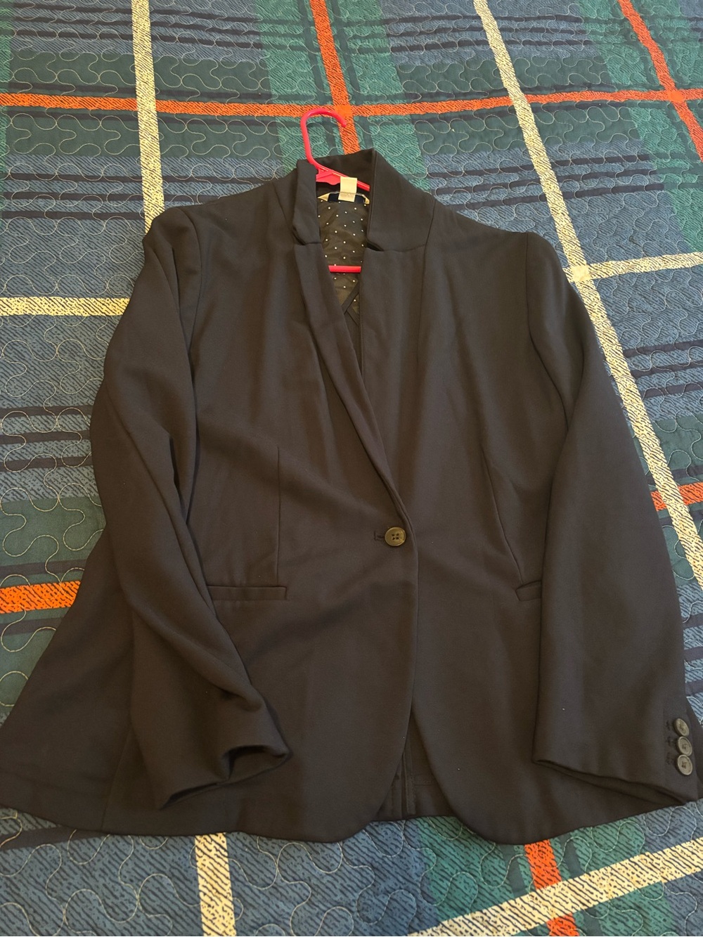 Tailored Navy Single-Button Women's Blazer